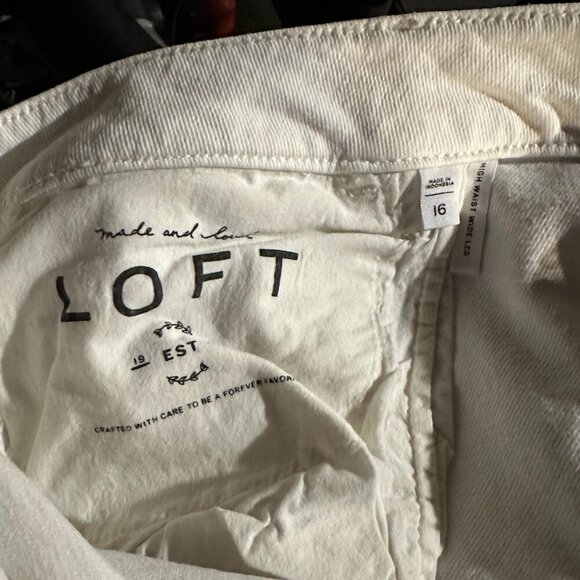 LOFT High Waist Wide Leg Crop Jeans Button Fly size 16 - Picture 5 of 5
